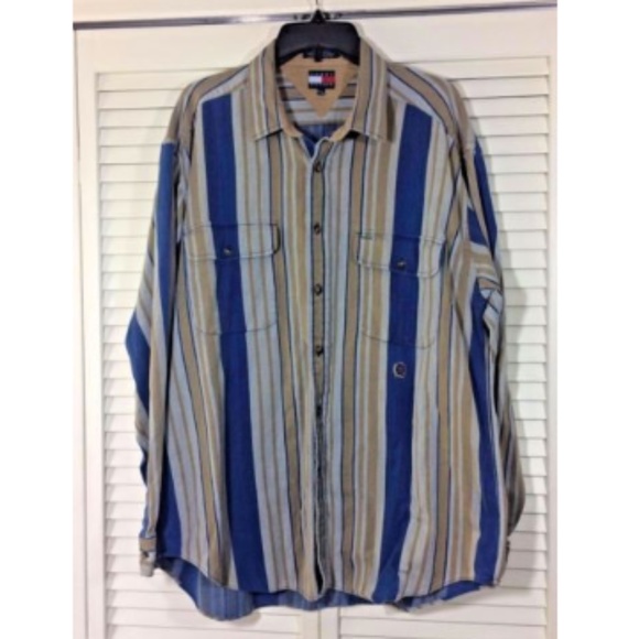 tommy hilfiger men's striped shirt
